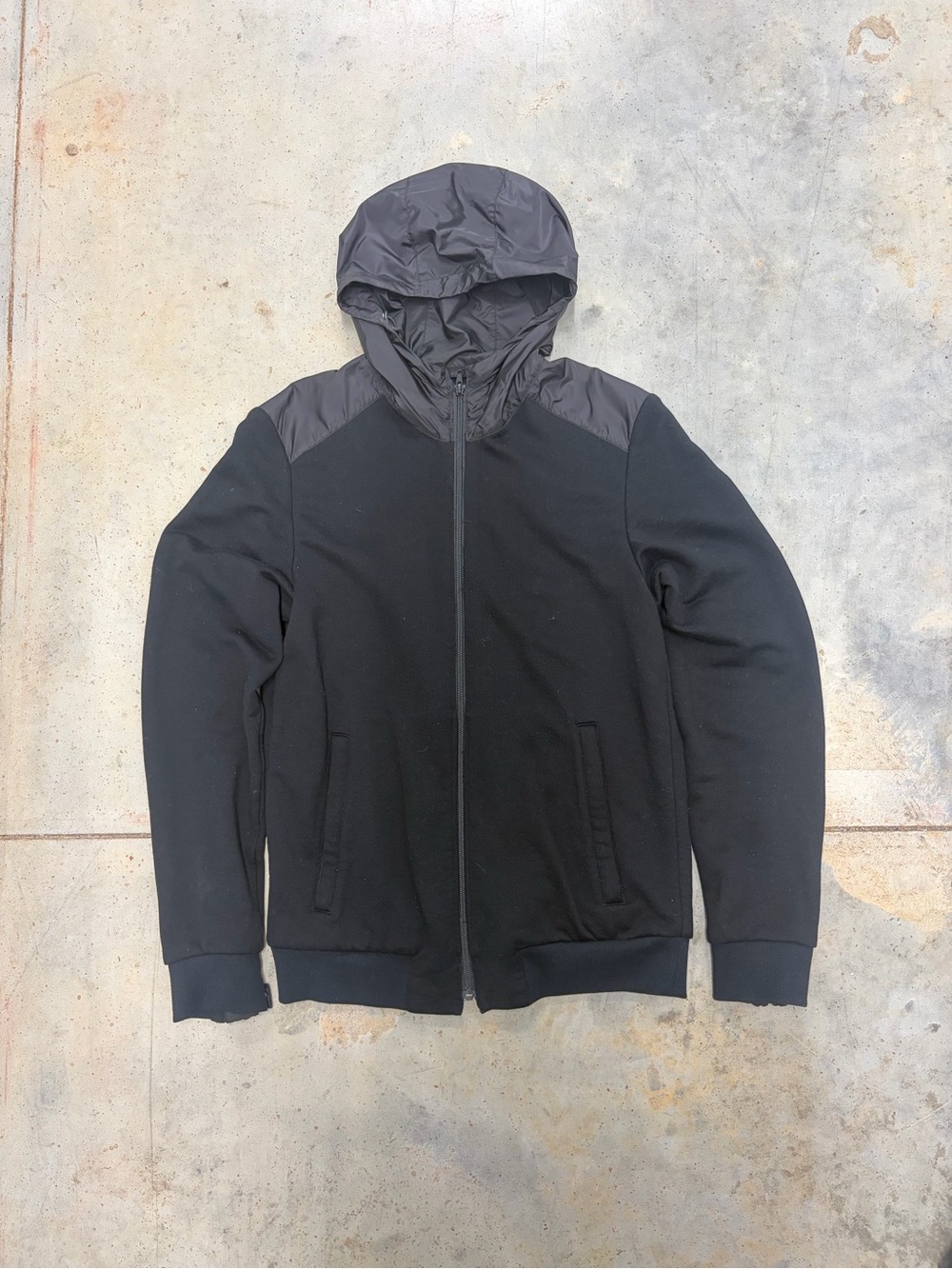 Prada Black Hooded Zip-Up Windbreaker Jacket